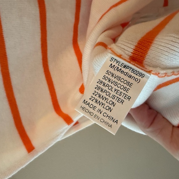 papermoon orange stripe tie front top size M NwT - Picture 5 of 5